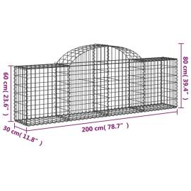 Coșuri gabion arcuite 15 buc, 200x30x60/80 cm, fier galvanizat, 6 image