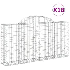 Coșuri gabion arcuite 18 buc, 200x30x100/120 cm fier galvanizat, 2 image