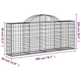 Coșuri gabion arcuite 18 buc, 200x30x80/100cm, fier galvanizat, 6 image