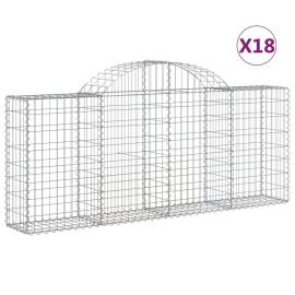 Coșuri gabion arcuite 18 buc, 200x30x80/100cm, fier galvanizat, 2 image