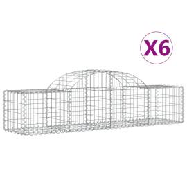 Coșuri gabion arcuite 6 buc, 200x50x40/60 cm, fier galvanizat, 2 image