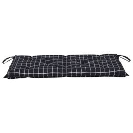 Pernă de bancă, negru, 100x50x7 cm, model carouri, textil, 4 image