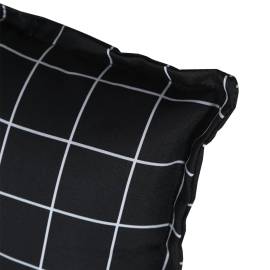 Pernă de bancă, negru, 150x50x7 cm, model carouri, textil, 7 image