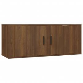 Set dulapuri tv, 5 piese, stejar maro, lemn prelucrat, 6 image