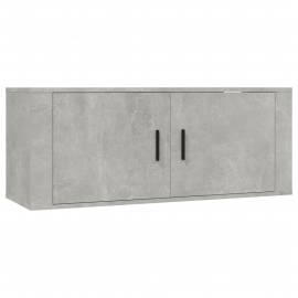 Set dulap tv, 4 piese, gri beton, lemn prelucrat, 5 image