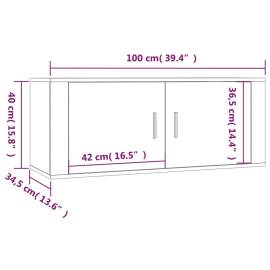 Set dulap tv, 4 piese, gri beton, lemn prelucrat, 10 image