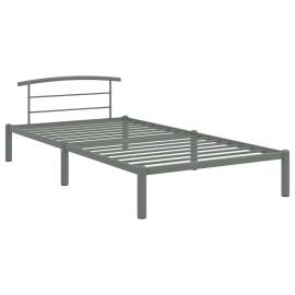 Cadru de pat, gri, 90 x 200 cm, metal, 2 image
