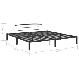 Cadru de pat, negru, 180 x 200 cm, metal, 7 image