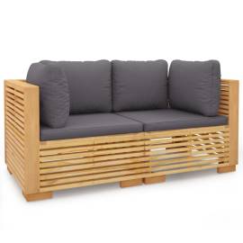 Canapele de colț de grădină cu perne 2 buc. lemn masiv de tec, 2 image