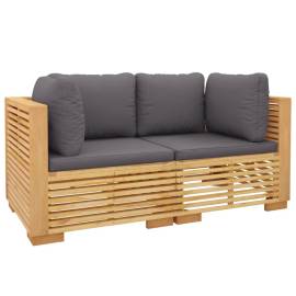 Canapele de colț de grădină cu perne 2 buc. lemn masiv de tec, 3 image