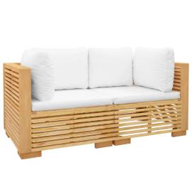 Canapele de colt de gradina cu pernuțe 2buc., lemn masiv de tec, 3 image