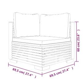 Canapele de colt de gradina cu pernuțe 2buc., lemn masiv de tec, 5 image