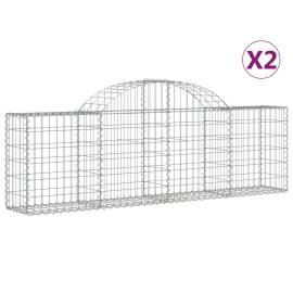 Coșuri gabion arcuite 2 buc, 200x30x60/80 cm, fier galvanizat, 2 image