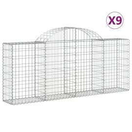 Coșuri gabion arcuite 9 buc, 200x30x80/100cm, fier galvanizat, 2 image