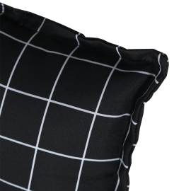 Pernă de bancă, negru, 180x50x7 cm, model carouri, textil, 7 image