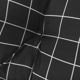 Pernă de bancă, negru, 180x50x7 cm, model carouri, textil, 6 image