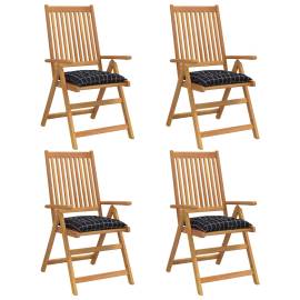 Perne scaun, 4 buc., negru, 50x50x7cm, textil, model pătrățele, 3 image