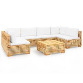 Set mobilier grădină cu perne, 7 piese, lemn masiv de tec, 2 image