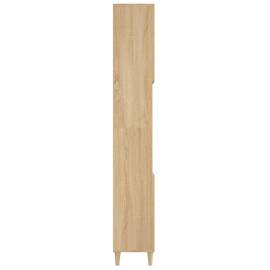 Dulap de baie, stejar sonoma, 30x30x190 cm, lemn prelucrat, 8 image