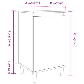 Noptiere, 2 buc, alb, 40x35x70 cm, lemn prelucrat, 10 image