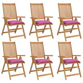 Perne de scaun, 6 buc., roz, 50x50x7 cm, textil, 3 image