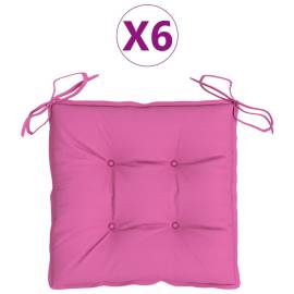 Perne de scaun, 6 buc., roz, 50x50x7 cm, textil, 2 image