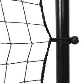 Plasă de ricoșeu fotbal, negru, 366x90x183 cm, hdpe, 5 image