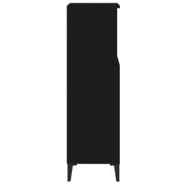 Dulap de baie, negru, 30x30x100 cm, lemn prelucrat, 11 image