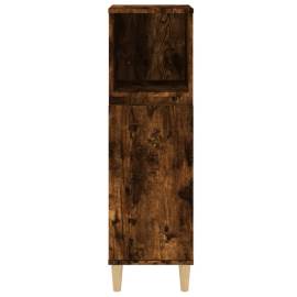Dulap de baie, stejar afumat, 30x30x100 cm, lemn prelucrat, 7 image