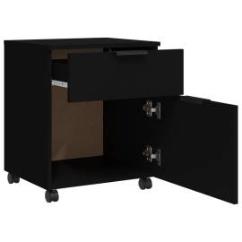 Dulap dosare cu roți, negru, 45x38x54 cm, lemn prelucrat, 6 image