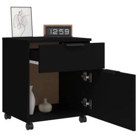 Dulap dosare cu roți, negru, 45x38x54 cm, lemn prelucrat, 4 image