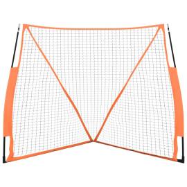Plasă baseball portabilă portocaliu/negru 183x182x183cm oțel/pe, 3 image