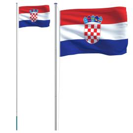 Steag croația și stâlp din aluminiu, 6,23 m, 2 image