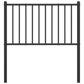 Tăblie de pat metalică, negru, 104,5x3x90 cm, 5 image