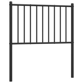 Tăblie de pat metalică, negru, 112x3x90 cm, 2 image