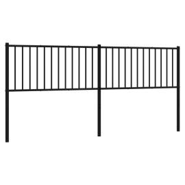 Tăblie de pat metalică, negru, 198x3x90 cm, 2 image
