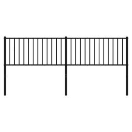 Tăblie de pat metalică, negru, 198x3x90 cm, 3 image