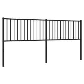 Tăblie de pat metalică, negru, 198x3x90 cm, 5 image