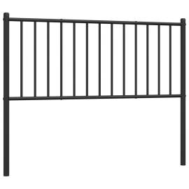 Tăblie de pat metalică, negru, 79,5x3x90 cm, 2 image