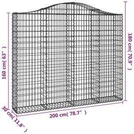 Coș gabion arcuit 200x30x160/180 cm fier galvanizat, 5 image