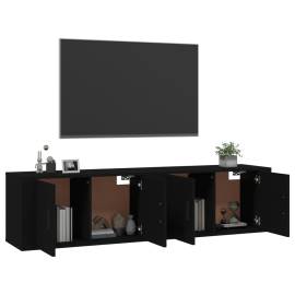 Dulapuri tv montate pe perete, 2 buc., negru, 80x34,5x40 cm, 3 image