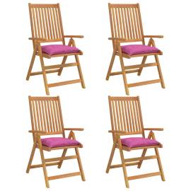 Perne de scaun, 4 buc., roz, 50x50x7 cm, textil, 3 image