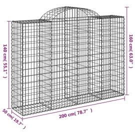 Coș gabion arcuit, 200x50x140/160 cm, fier galvanizat, 5 image