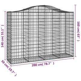 Coș gabion arcuit, 200x50x140/160 cm, fier galvanizat, 5 image