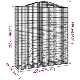 Coș gabion arcuit, 200x50x220/240 cm, fier galvanizat, 5 image