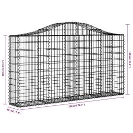 Coș gabion arcuit 200x30x100/120 cm fier galvanizat, 5 image