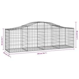 Coș gabion arcuit 200x50x60/80 cm fier galvanizat, 5 image