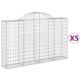 Coșuri gabion arcuite 5 buc, 200x30x120/140 cm, fier galvanizat, 2 image