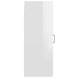Dulap de perete suspendat, alb extralucios, 34,5x34x90 cm, 8 image