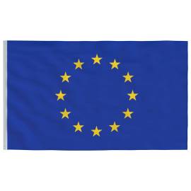 Steag europa și stâlp din aluminiu, 5,55 m, 4 image